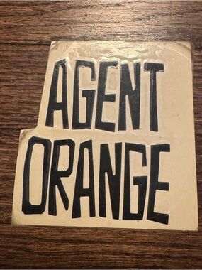 VINTAGE Agent Orange 3.75” x 4” DIE CUT VINYL STICKER DECAL Surf OC Punk Rock